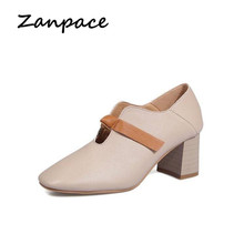 Square Toe Fashion Boots Women Slip-On High Heels Ankle Boots Shoes Women Large Size Leather Rubber Zapatos De Mujer 2019 2024 - buy cheap