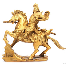SCY  326+++Copper horse statue Wu Guan Yu Guan ornaments wealth lucky Buddha statue of Guan Erye Broadsword 2024 - buy cheap