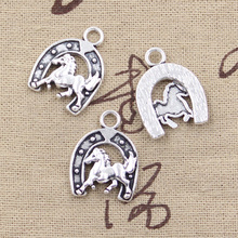 12pçs amuletos de cavalo ferradura 23x18mm, amuletos banhados a prata antiga, faça você mesmo, jóias tibetanas cor de prata, 2024 - compre barato