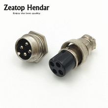 5 Set GX16 4 Pin XLR 16mm Male + Female Audio Cable Connector Aviation Plug Panel Chassis Mount Adapter 2024 - buy cheap