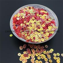 50g 4mm Round Wheel Flower Gold Plating Loose Sequins Sewing PVC  DIY Paillette Light Red Daisy Confetti 2024 - buy cheap