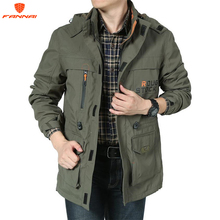 Jaqueta masculina casual e fina de primavera, casaco militar corta-vento com capuz e zíper, plus size, à prova d'água 2024 - compre barato