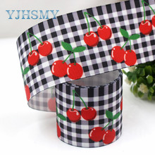 YJHSMY-cintas de grogrén con estampado de frutas, accesorios de ropa, materiales de regalo de papel hechos a mano, 50mm, 5 yardas, G-18913-1105 2024 - compra barato