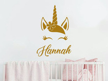 Unicorn Wall Decal Personalized Name Viny Art Stickers for Kids Rooms Cute Animal Nursery Decals Home Decor Girls Gift D235 2024 - buy cheap