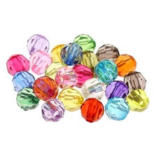 500PCs Doreen Box Mixed Acrylic Spacer Beads Faceted Round 6mm For DIY Bracelet Jewelry Making Findings Wholesale, Hole: 1mm 2024 - buy cheap