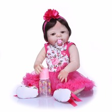 55cm Full silicone reborn baby doll vinyl boy girl doll vivid Lifelike bebe toddler bathe toy birthday gift bonecas brinquedos 2024 - buy cheap