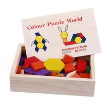 VKTECH 60pcs Wooden Puzzle Shape Cognition Toys for Children Wood Color Patterm Early Education Montessori Toys Birthday Gifts 2024 - buy cheap