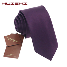 HUISHI-Corbata delgada de moda para hombre, corbatas tejidas de Jacquard, de color púrpura oscuro, gruesas y gruesas, informales 2024 - compra barato