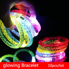 Акриловые светящиеся браслеты, серебристое кольцо, принадлежности для ночной вечеринки, мигающие детские маленькие игрушки, подарки для вечеринки для девочек 2024 - купить недорого