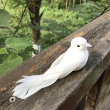 4 piezas, plumas de espuma, palomas, pájaro Artificial falso, pájaros artesanales blancos con pie, decoración de boda, decoraciones para fiesta de cumpleaños para niños 2024 - compra barato