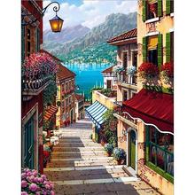 5D DIY Diamond Embroidery Cross Stitch Mosaic Painting With Round Diamond Peace Town Landscape Home Decor Gift 2024 - buy cheap