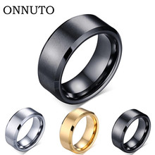 8mm Double Bevel Titanium Steel Ring Men's Ring Scratch-Resistant Tungsten Steel Finger Ring Wedding Bands Titanium Gift 2020 2024 - buy cheap