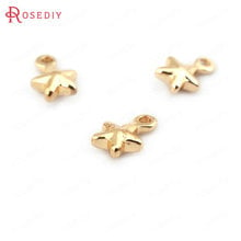 (33229)20PCS 7*5MM hole 1.5mm 24K Champagne Gold Color Plated Brass Small Star Charms Jewelry Findings Accessories 2024 - buy cheap