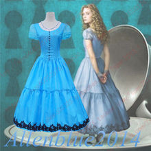 Tim Burton's Alice In Wonderland Alice Blue Dress Halloween Cosplay Costume Outfits Gown Stage 2024 - buy cheap