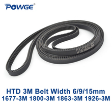 POWGE HTD 3M Timing belt C=1677 1800 1863 1926 width 6/9/15mm Teeth 559 600 621 642 HTD3M synchronous 1677-3M 1800-3M 1926-3M 2024 - buy cheap