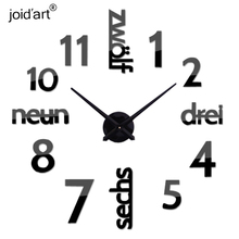 2019 new arrival Quartz clocks fashion watches 3d real big wall clock rushed mirror sticker diy living room decor 2024 - buy cheap