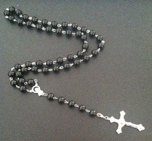 Новые мужские ожерелья-подвески с крестом бекхэма, классические черные пластиковые бусины ручной работы, бисер, ожерелье, лучшие подарки, горячая распродажа 2024 - купить недорого