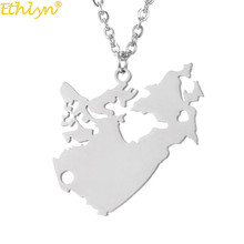 Ethlyn New  Canadian Clavicular Chain Pendant  Stainless Steel Canada Map Necklace Magazine Promotional Gifts P172 2024 - buy cheap