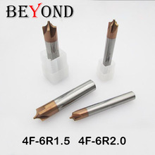 HRC50 4F-6R1.5/6R2.0.0,4 flute coating R milling cutter Corner Rounding End mills Ball nosed End Mill,length 50mm,dianmeter 4mm 2024 - buy cheap