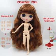 Boneca nude blyth 1-5tmj, promoção preço, conjunto bjd, diy, presente de aniversário para menina, 4 cores, olhos grandes, bonecas com cabelo bonito 2024 - compre barato