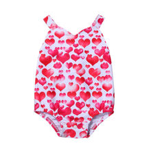 Body con estampado de corazón para recién nacido, mono de una pieza sin mangas para niñas pequeñas, traje de Sol de amor, ropa 2024 - compra barato