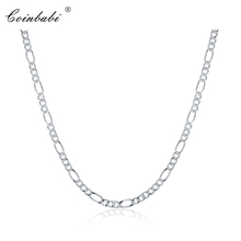 Collar de cadenas Figaro geométricas de 2mm para hombre y mujer, de Plata de Ley 925 de carrera, cadena de joyería de moda con Figaro 2024 - compra barato