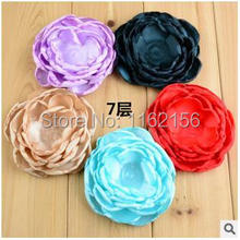 New 3.94'' 7 layers Burned Satin Flowers,Kids Unfinished Multi Petal Hair Flower For Girls Hair Accessories Christmas 2024 - buy cheap