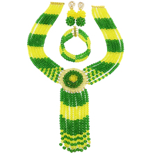 Green Yellow Crystal African Beads Jewelry Set for Women Nigerian Wedding Pary Jewelry Gifts 6CXLS11 2024 - buy cheap