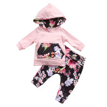 UK Emmababy Fashion Infant Newborn Baby Girls Clothes Floral Hooded Tops +Floral Leggings Outfit  Baby Clothing Set 2024 - buy cheap