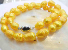 10-11 мм желтое Золотое натуральное жемчужное ожерелье TAHITIAN 18 "AAA 2024 - купить недорого