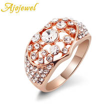 Ajojewel Heart Female Ring Superior Quality Shinning Clear/Champagne Crystal Jewelry For Women's Unique Party Gift 2024 - buy cheap