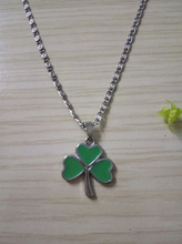 Fashion Jewelry Vintage "ALLOYGREEN 3-LEAF CLOVER IRISH SHAMROCK CORD"Charms Pendant Statement Necklace For Women Gift z43 2024 - buy cheap