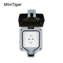 Minitiger IP66 Weatherproof Waterproof Outdoor Wall Power Socket 16A EU Standard Electrical Outlet Grounded AC 110~250V 2024 - buy cheap