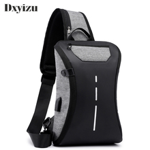 Новое поступление, мужская сумка Оксфорд с одним плечевым ремнем, сумка через плечо, внешняя зарядка через USB, нагрудник, мужская дорожная сумка 2024 - купить недорого