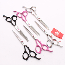 6'' 17.5cm Pink Gem Japan 440C Professional Human Hair Scissors Hairdressing Scissor Cutting Shears Thinning Scissors Z1024 2024 - buy cheap