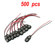 Clip de batería de 9 V (9 voltios), conector Tipo I negro w, Cable de batería LW, soporte de Cable de plomo de 500mm de longitud, 150 Uds. 2024 - compra barato