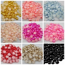 O Envio gratuito de Tamanho 6mm 500 pçs/lote Escolher As Cores de Resina Imitação Half Round Pérolas Beads Natator Nail Art Decorar Diy 2024 - compre barato