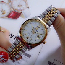 Reginald-Reloj de acero de cuarzo dorado para hombre y mujer, pulsera de estilo de negocios, regalo de San Valentín, amor, 2018 2024 - compra barato