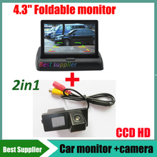4.3 polegada monitor + CCD HD carro câmera de visão traseira para Ssangyong Kyron Rexton Korando Actyon câmera reversa 2024 - compre barato