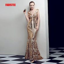 FADISTEE New arrival evening dresses prom party dress Vestido de Festa luxury pattern gold sequins long style free shipping 2024 - buy cheap