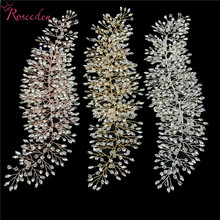 Romantic Rose gold Full rhinestone crystal Wedding Tiara Headband 100% Handmade Bridal Headpiece Hair Accessories RE3129 2024 - buy cheap
