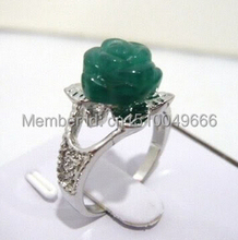 Frete grátis>>>> anel verde jade flor rosa tamanho: 7.8,9 2024 - compre barato