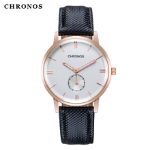 CHRONOS Men Business Watches Male Casual Leather Wristwatches Fashion Analog Quartz Clock With Sub-dial Brown Relogio Masculino 2024 - buy cheap