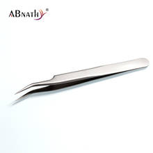 Abnathy 1pc eyelash extension tweezers curved stainless steel eye brow classic tweezer eye makeup tools 2024 - buy cheap