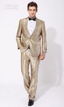 Champagne Color Tuxedos Custom Made Men's Suits Prom Suits Groomsmen Mens Wedding Suits (Jacket+Pants+Tie) 2024 - buy cheap