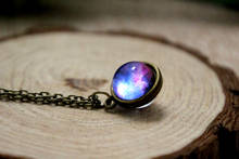 Nebula necklace  Planet jewelry Blue purple yellow pink galaxy jewelry Solar system necklace Glass dome necklace 2024 - buy cheap