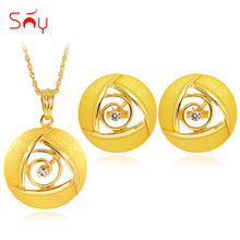 Sunny Jewelry Vintage Round Jewelry Sets For Women Necklace Earrings Pendant For Party Wedding Daily Cubic Zirconia Jewelry Sets 2024 - buy cheap