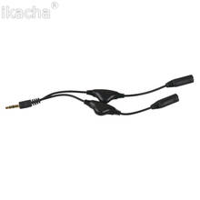 New Headphone Stereo Audio Y Splitter 3.5mm Cable Cord With Separate Volume Controls Audio Aux Cable 2024 - buy cheap