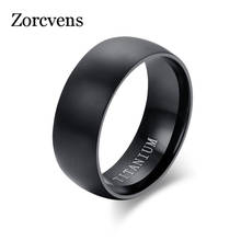 ZORCVENS Fashion Men's Black Titanium Ring Matte Finished Classic Engagement Anel Jewelry For Male Wedding Bands 2024 - buy cheap
