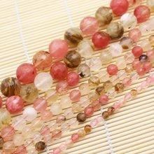 Wholesale Faceted Watermelon Quartzs Round Beads 15"(wq4) BeadsFor DIY Jewelry Making !We provide mixed wholesale for all items! 2024 - buy cheap